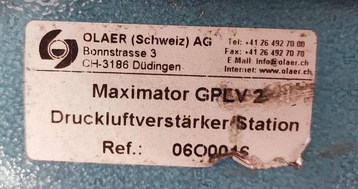 Gebraucht Maximator Pressluftverstärker GPLV2-01