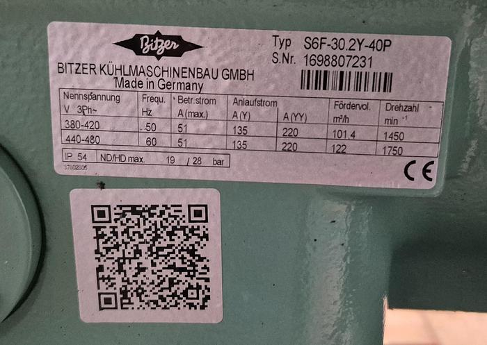 Gebraucht Bitzer Kälteanlage K1052H-2 / S6F-30.2Y-40P