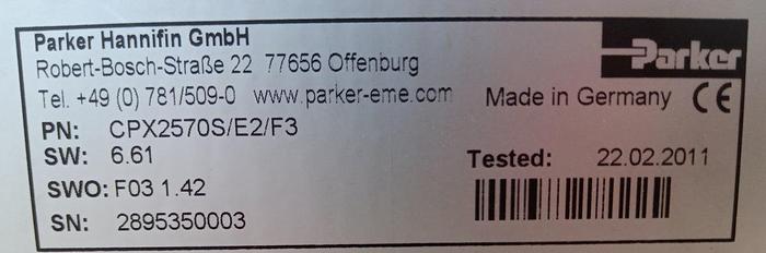 Gebraucht Parker Hannifin Servo Amplifier Compax-S CPX2570S/E2/F3
