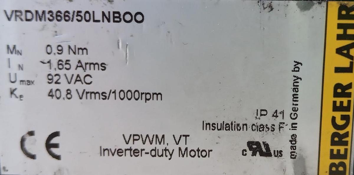 Berger Servo Motor VRDM366/50LNBOO