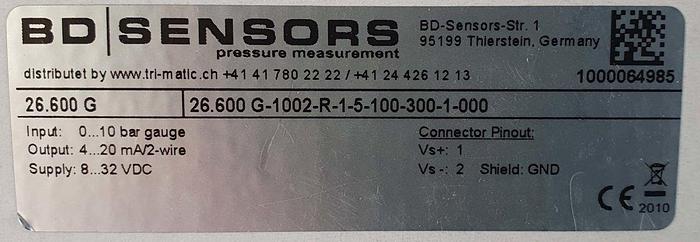 BD Sensors Drucksensor 26.600G