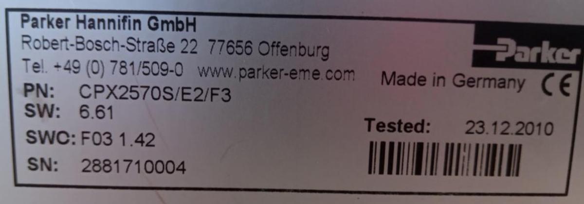 Gebraucht Parker Hannifin Servo Amplifier Compax-S CPX2570S/E2/F3