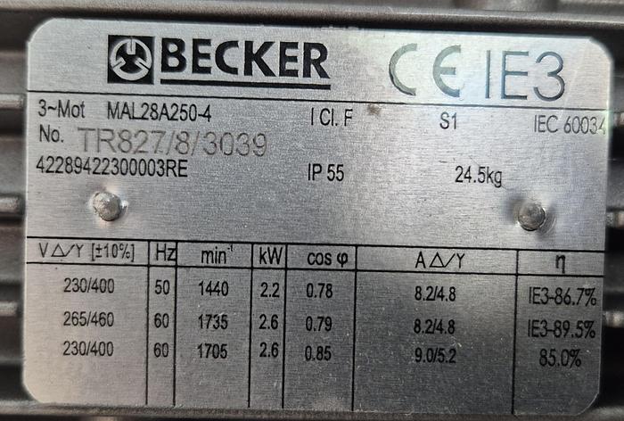 Gebraucht Becker Vakuumpumpe KVT 3.60