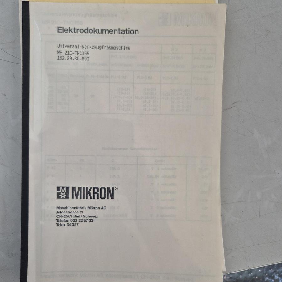 Gebraucht Mikron CNC-Fräsmaschine WF 21C