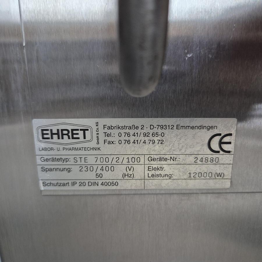 Gebraucht EHRET Dampfsterilisator vom Typ STE 700/2/100