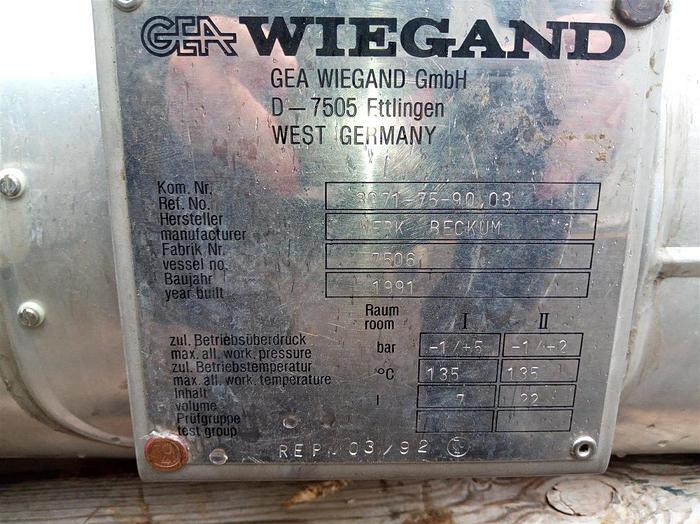 Gebraucht Gea Wiegand Wärmetauscher 7 / 22 ltr.