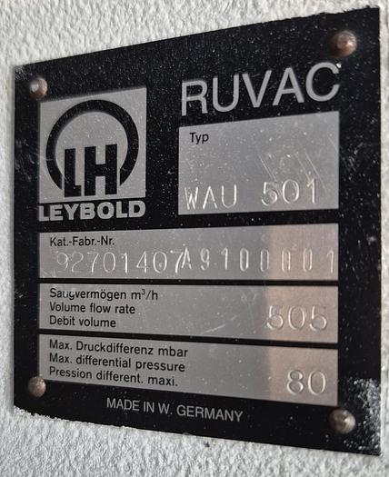 Gebraucht Leybold Wälzkolbenvakuumpumpe  RUVAC WAU 501