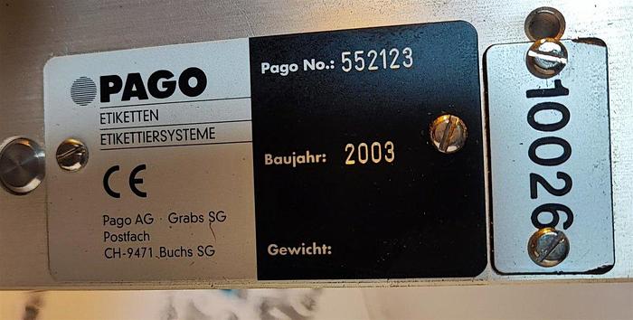 Gebraucht Pago Pagomat 6AM Etikettierer mit Laetus Argus Steuerung