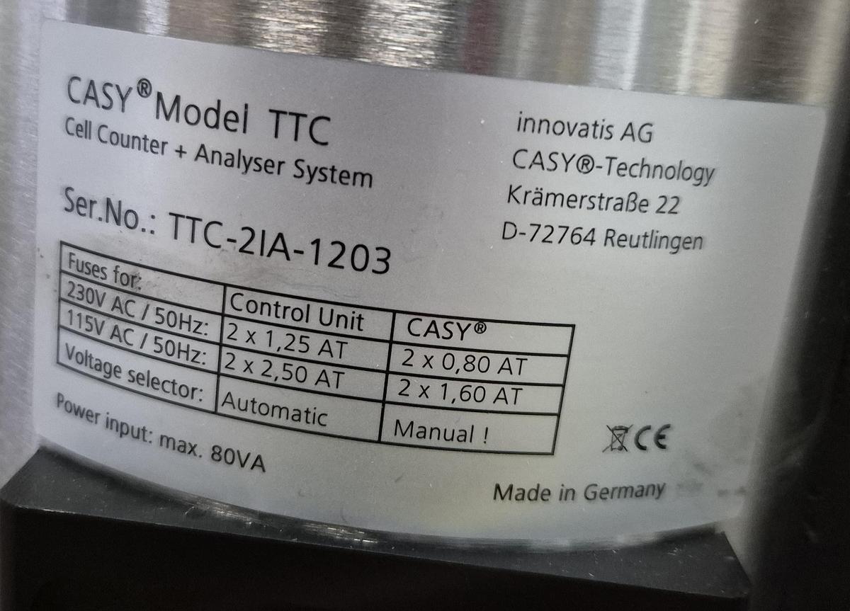 Gebraucht Innovatis AG CASY® Model TTC – Cell Counter + Analyser System