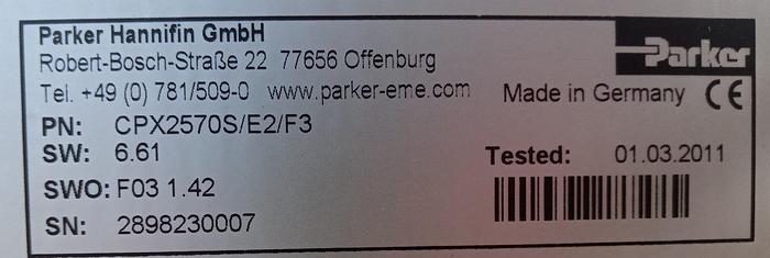 Gebraucht Parker Hannifin Servo Amplifier Compax-S CPX2570S/E2/F3