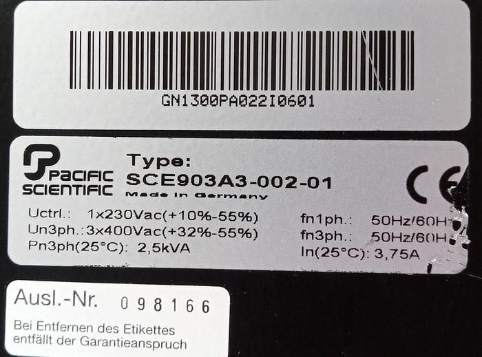 Gebraucht Pacific Scientific Servo-Antrieb Servo-Controller SCE903A3-002-01