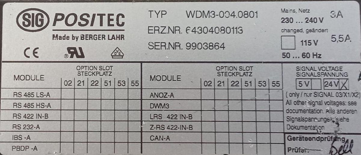 Gebraucht Berger Positec Servoregler Servo Controller 230/240V 3A WDM3-004.0801