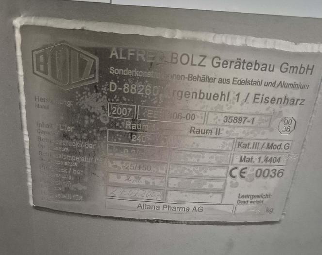 Gebraucht Bolz Druckbehälter 240 ltr