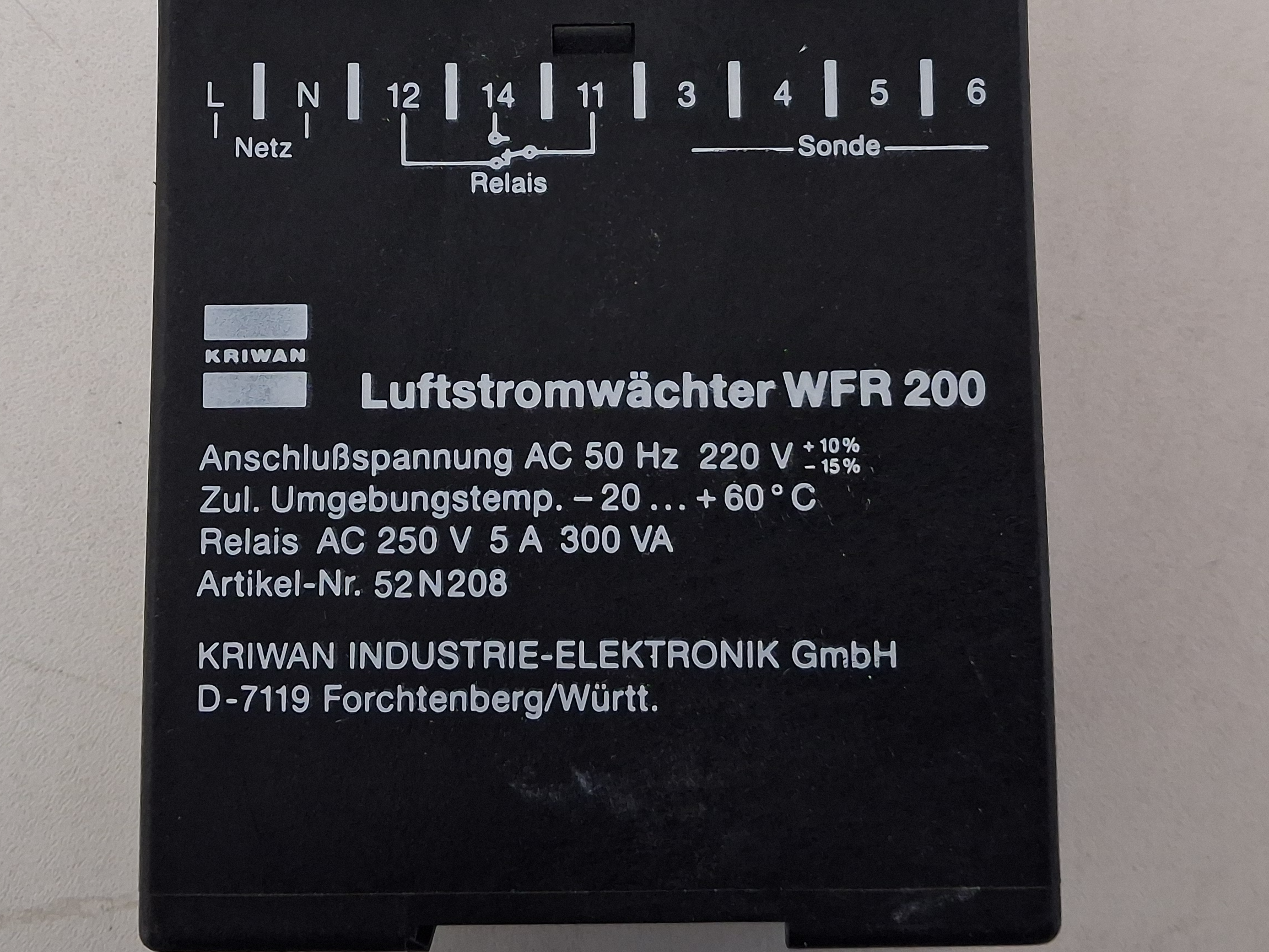 Gebraucht Luftstromwächter WFR 200