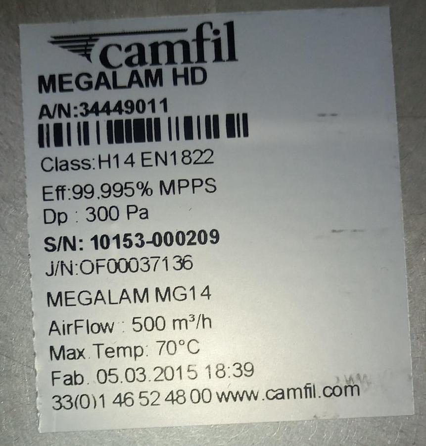 Camfil Edelstahlfilter Camsafe mit Megalam Filter