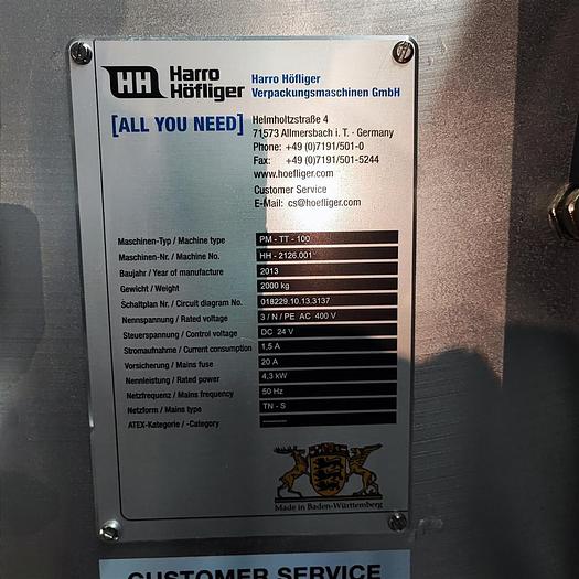 Gebraucht Höflinger Verpackungsmaschine PM-TT100