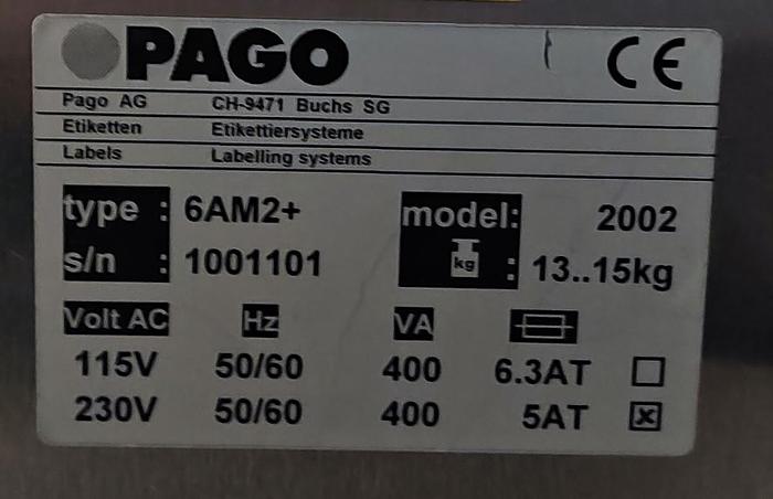 Gebraucht Pago Pagomat 6AM+ Etikettierer mit Laetus Argus Steuerung