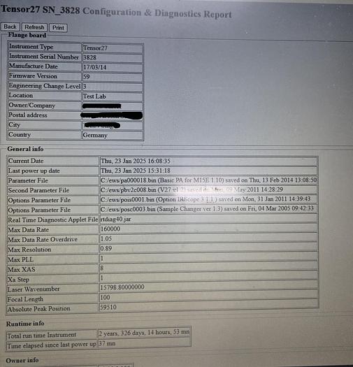 Gebraucht Bruker Tensor 27 Fourier-Transform-Infrarot (FT-IR) Spektrometer