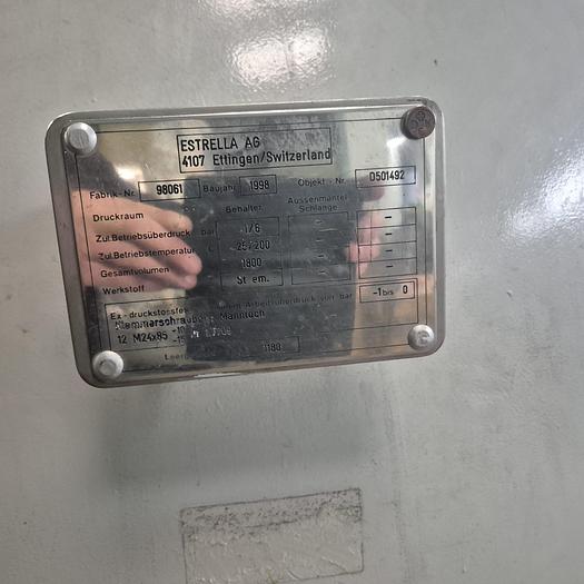 Gebraucht Estrella Stahl/Emaille Druckbehälter 1800 Liter