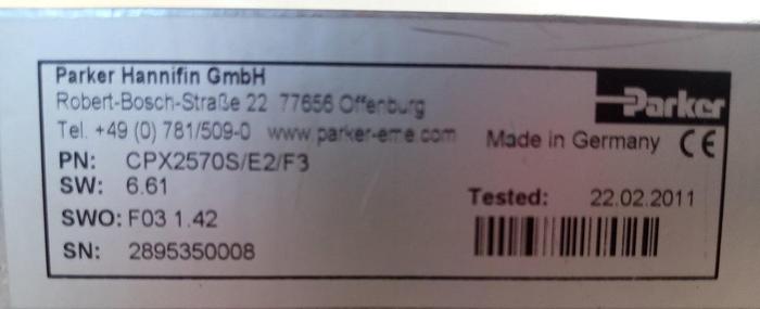 Gebraucht Parker Hannifin Servo Amplifier Compax-S CPX2570S/E2/F3