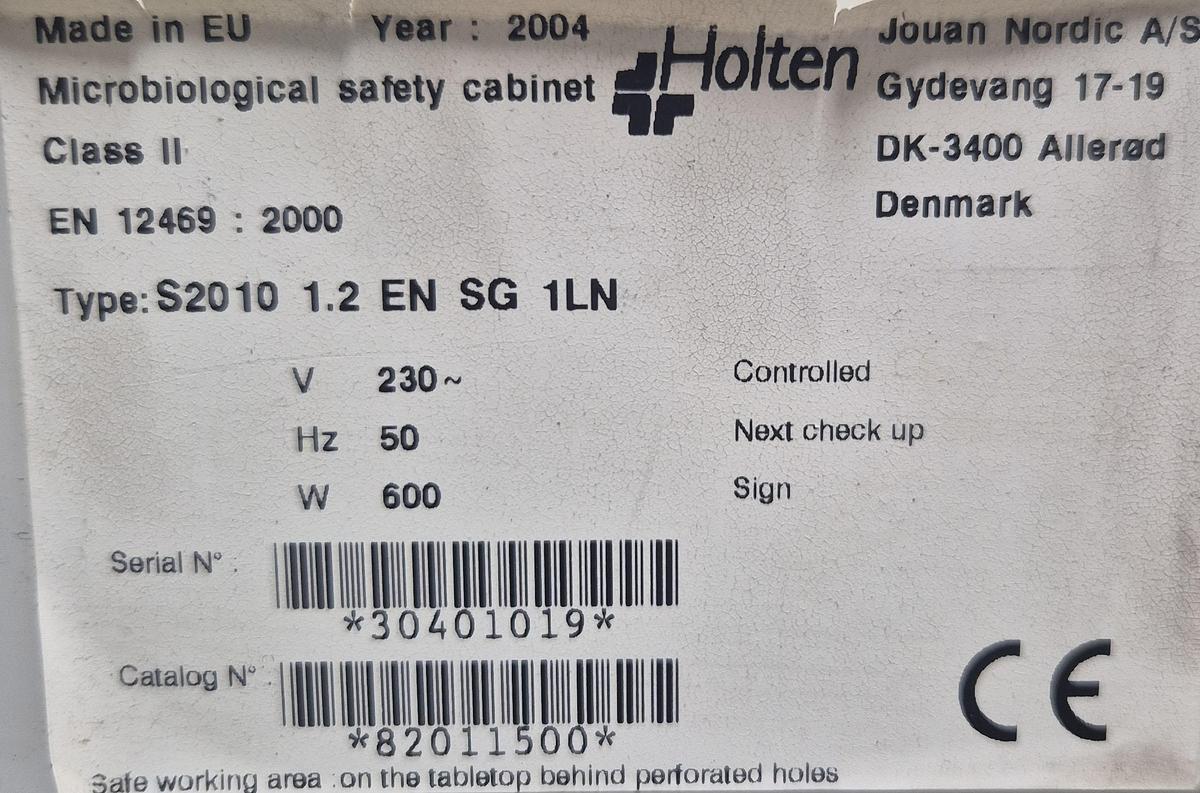 Gebraucht Holten, Jouan Nordic A/S Sicherheitswerkbank der Klasse II S2010 1.2 EN SG 1LN