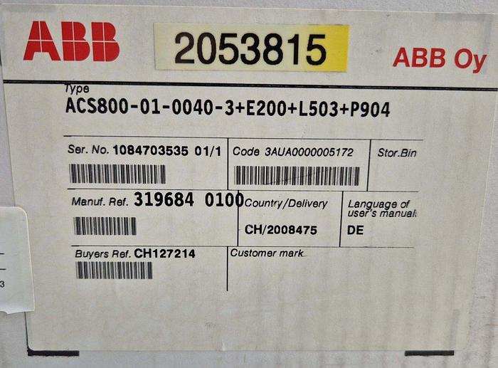 ABB OY Frequenzumrichter ACS800-01-0040-3