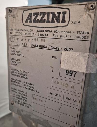 Gebraucht AZZINI Edelstahl-IBC mit 997 Litern Kapazität