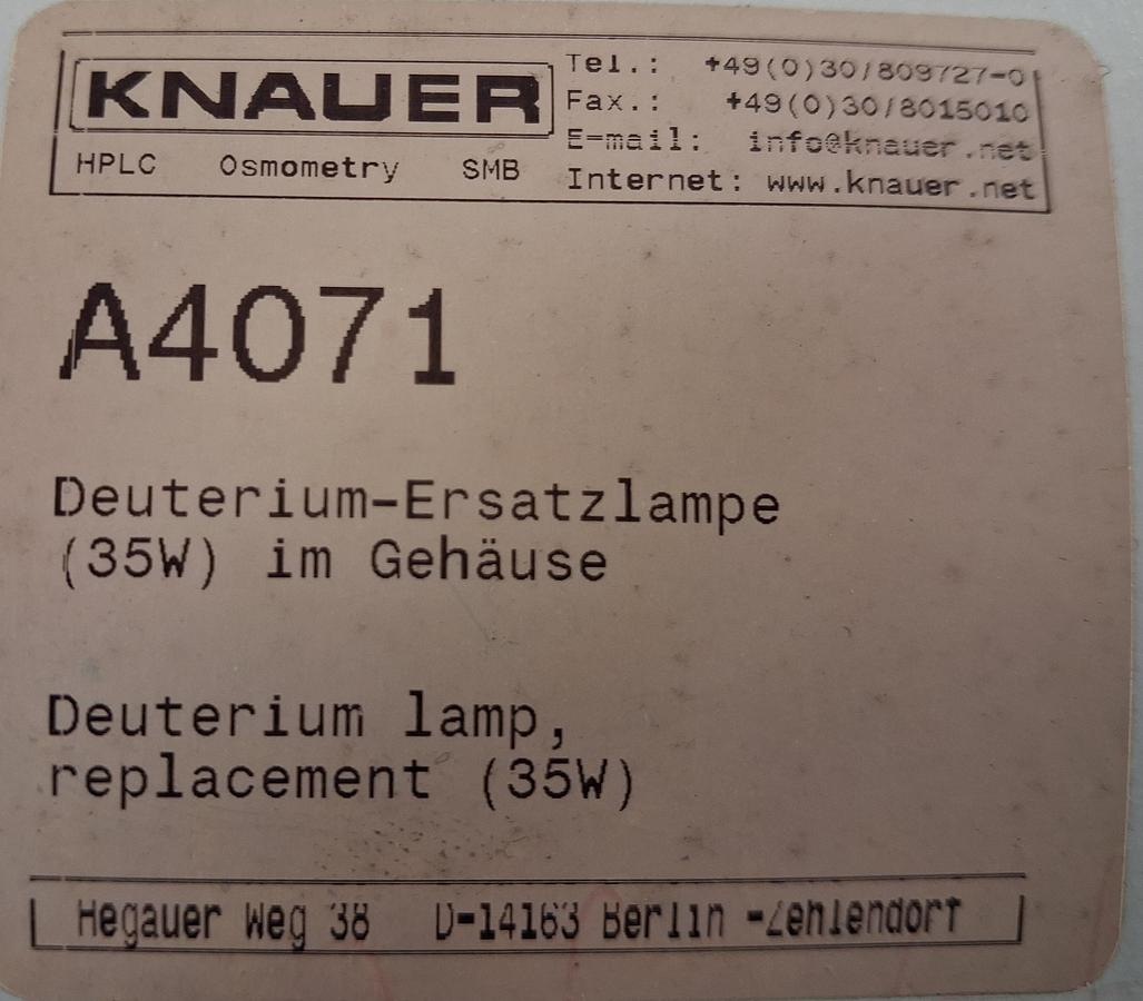 Gebraucht Deuterium Lampe