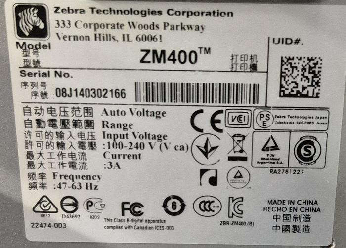 Gebraucht Zebra ZM400 Etikettendrucker