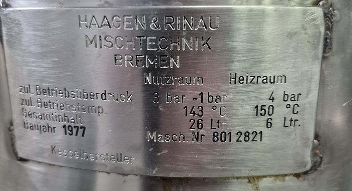 Gebraucht Haagen & Rinau Mischtechnik Bremen Mischkessel Anlage SK 19