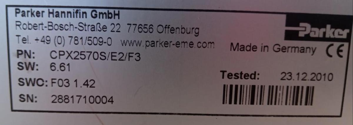 Gebraucht Parker Hannifin Servo Amplifier Compax-S CPX2570S/E2/F3