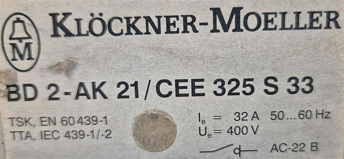 Gebraucht Klöckner-Moeller Lasttrennschalter BD 2-AK 21 / CEE 325 S 33