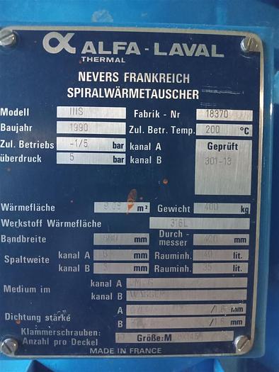 Gebraucht Alfa Laval Spiralwärmetauscher H15 - 9,08 m²
