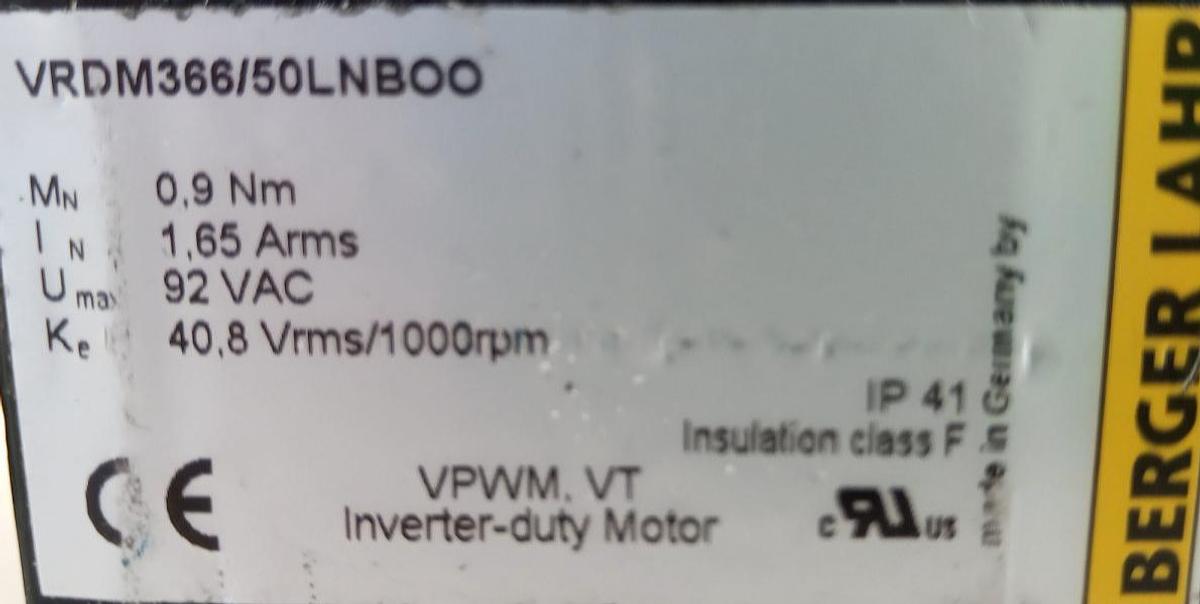 Berger Servo Motor VRDM366/50LNBOO