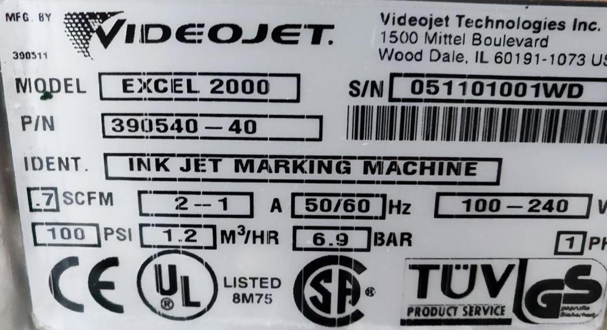 Gebraucht VideoJet Excel Serie 1000 Tinten-Jet-Coder-Drucker