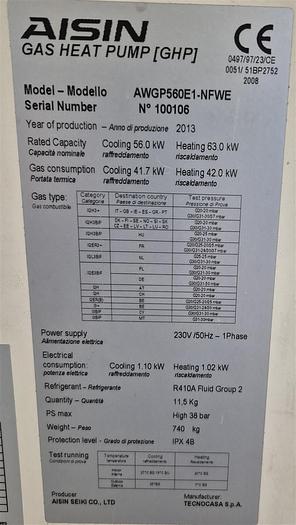 Gebraucht Aisin Gaswärmepumpe AWGP560E1-NFWE