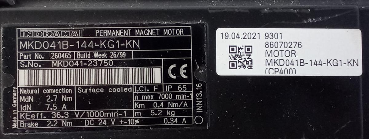 Gebraucht Indramat Permanent Magnet Motor MKD041B-144-KG1-KN