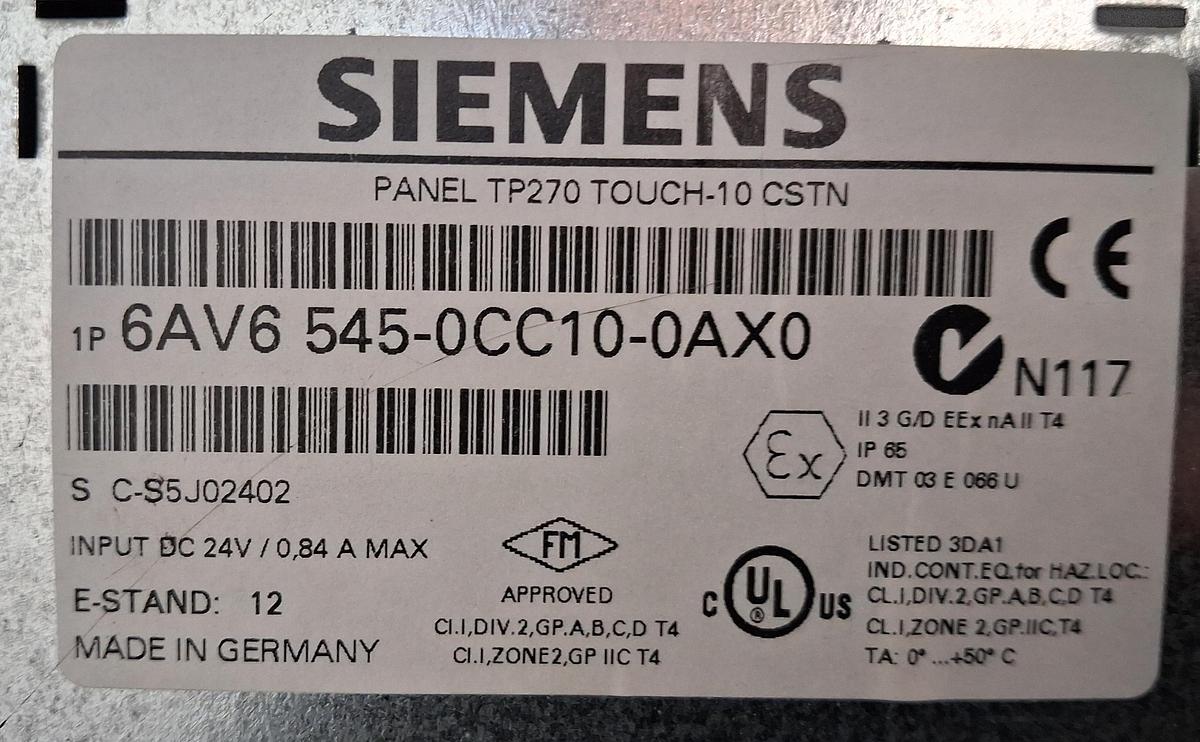 Gebraucht Simatic Panel -Siemens Touch