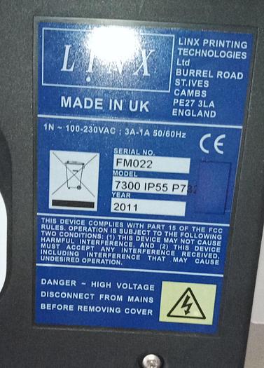 Gebraucht LINX 7300 IP55 P73 Industriedrucker mit Druckkopf Ultima 3103 C
