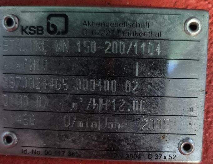 Gebraucht KSB Etaline MN 150-200/1104 Inline-Kreiselpumpe