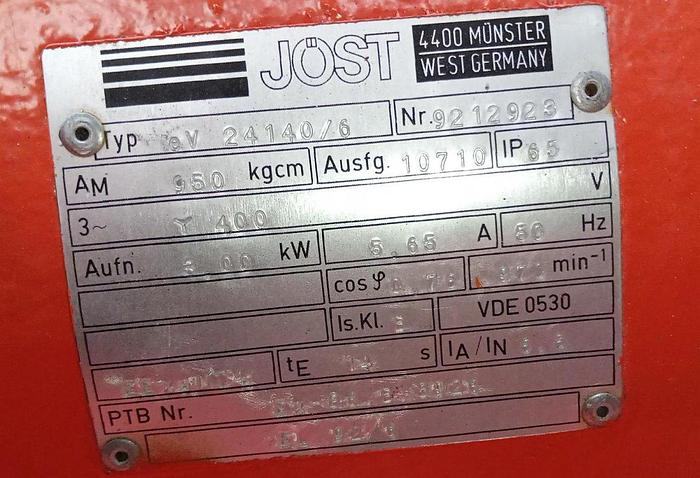 Gebraucht Jöst Elektrischer Vibrationsmotor eV24140/6 3KW400V