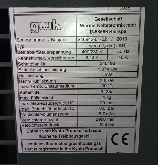 Gebraucht GWK Weco 2,5 R Temperiergerät