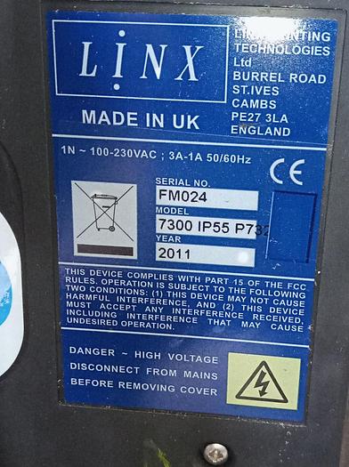 Gebraucht LINX 7300 IP55 P73 Industriedrucker mit Druckkopf Ultima 3103 C