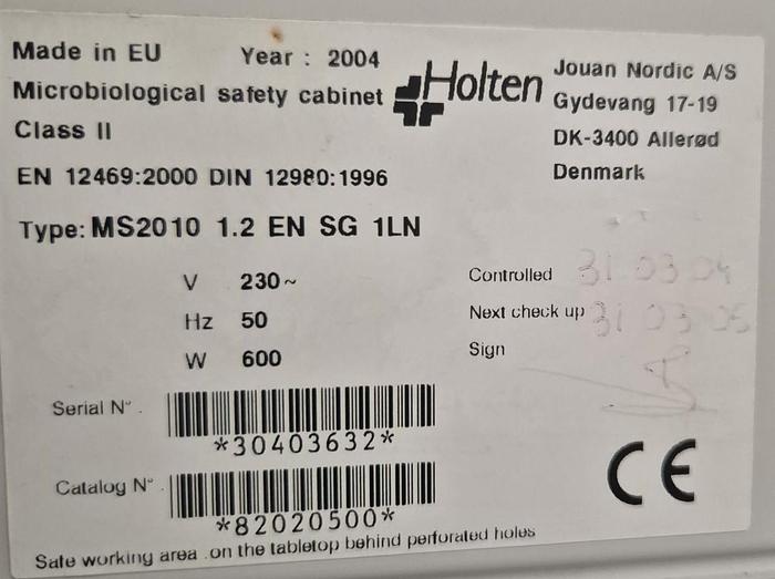 Gebraucht Holten, Jouan Nordic A/S Laborabzug Workstation S2010 1.2 EN SG 1LN