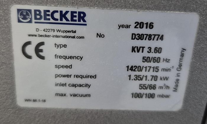 Becker Drehschieber-Vakuumpumpe KVT 3.60
