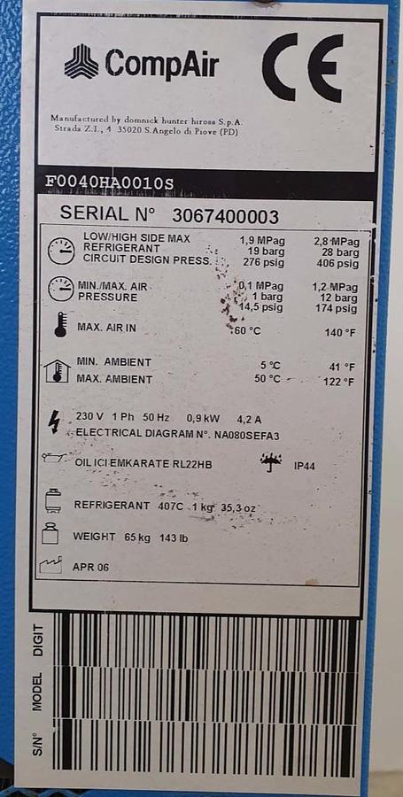 Gebraucht Compair Drucklufttrockner F40H