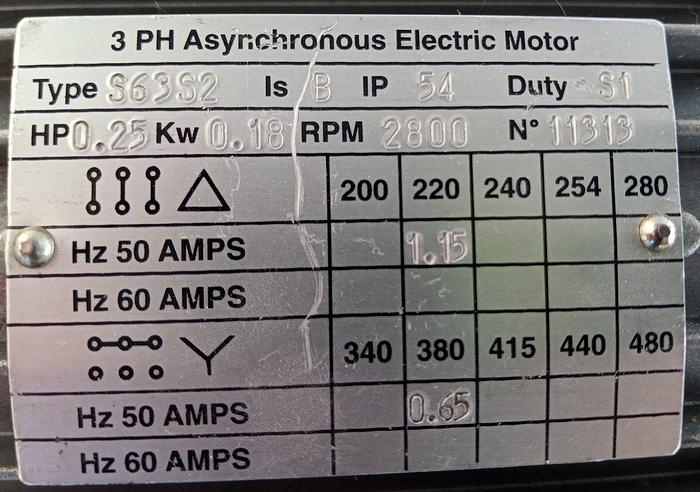 Indur 3 PH Asynchronous Getriebe Motor S6332