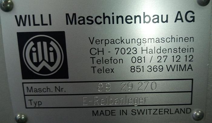 Gebraucht Willy Maschinenbau Packmat E-Reibanleger Verpackungsmaschine