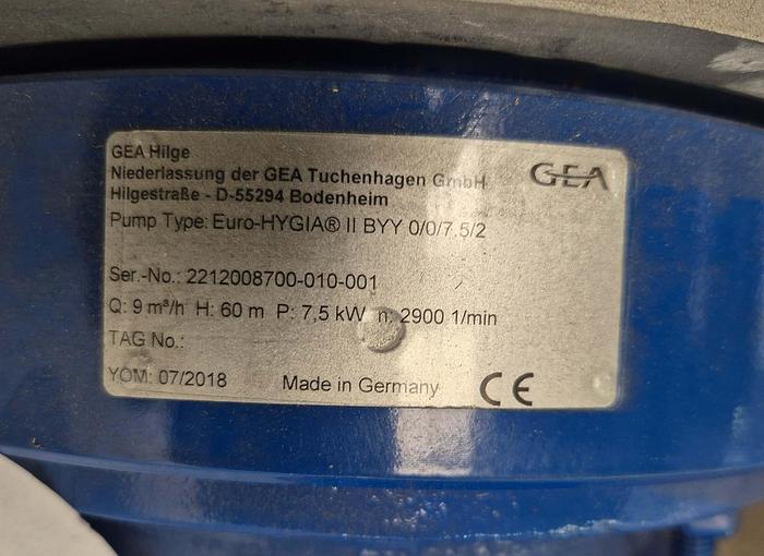 Hilge Kreiselpumpe - Euro-HYGIA® II BYY 0/0/7.5/2