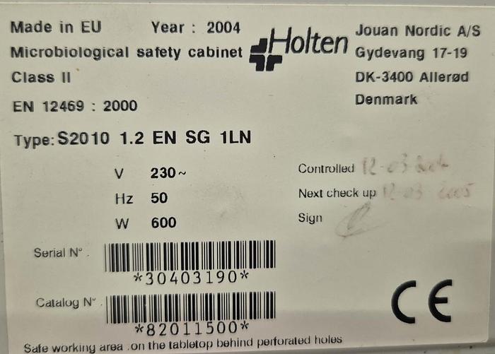 Gebraucht Holten, Jouan Nordic A/S Laborabzug Workstation S2010 1.2 EN SG 1LN